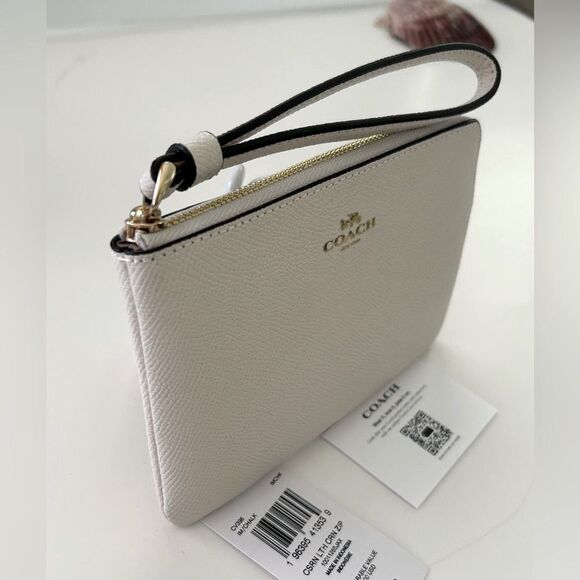 Coach Cream Saffiano Leather Corner Zip Wristlet Wallet Clutch NWT - Picture 5 of 9